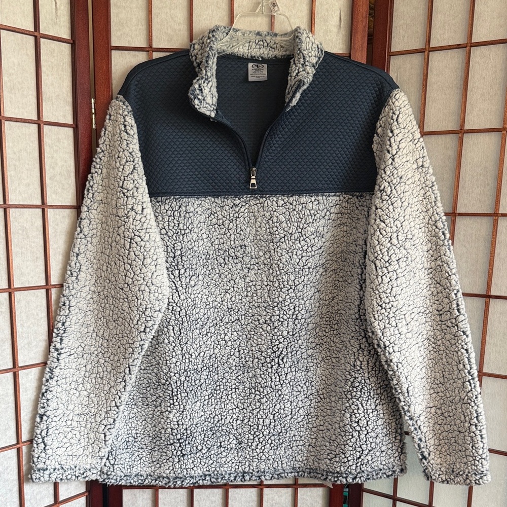Athletic Works Sherpa Quarter Zip Pullover, Size L 12-14